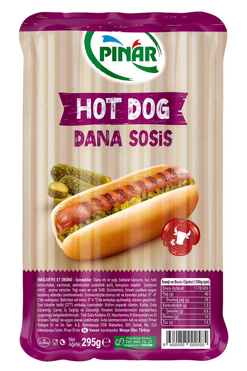 Pınar Hot Dog Dana Sosis 295 G