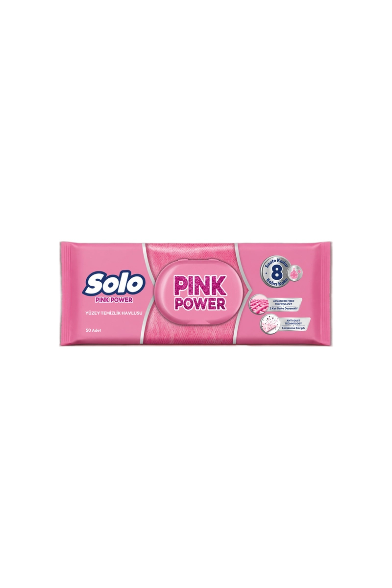 Solo Yüzey Temizlik Havlusu Pink Power 50'li