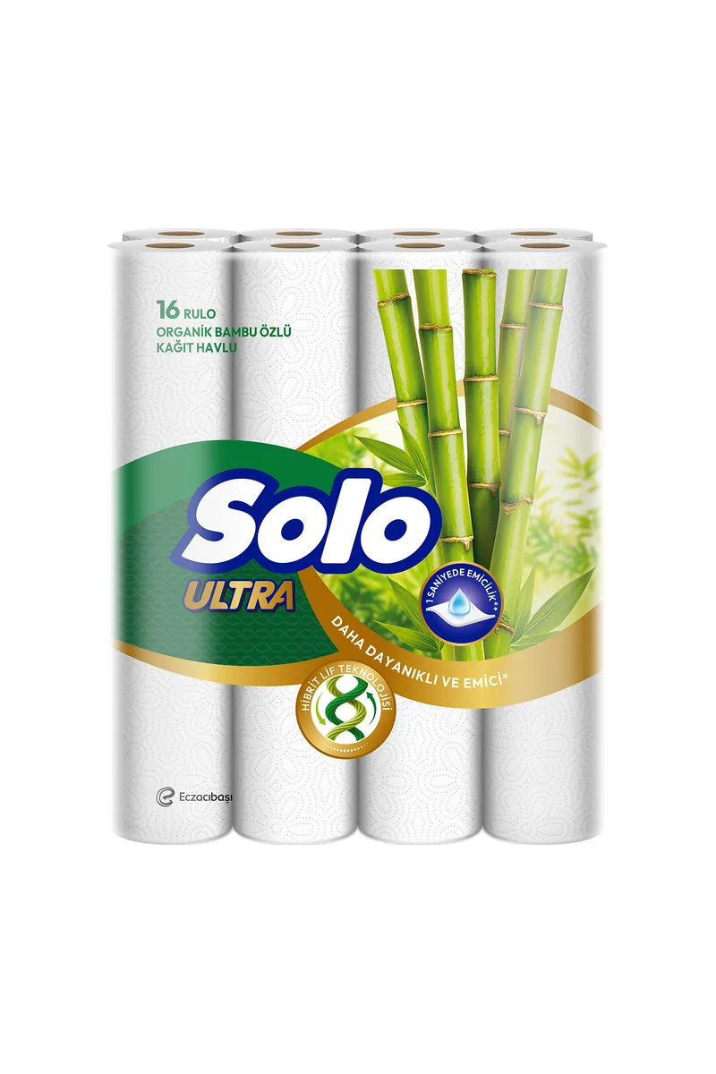 Solo Ultra Organik Bambu Özlü Havlu 16'lı