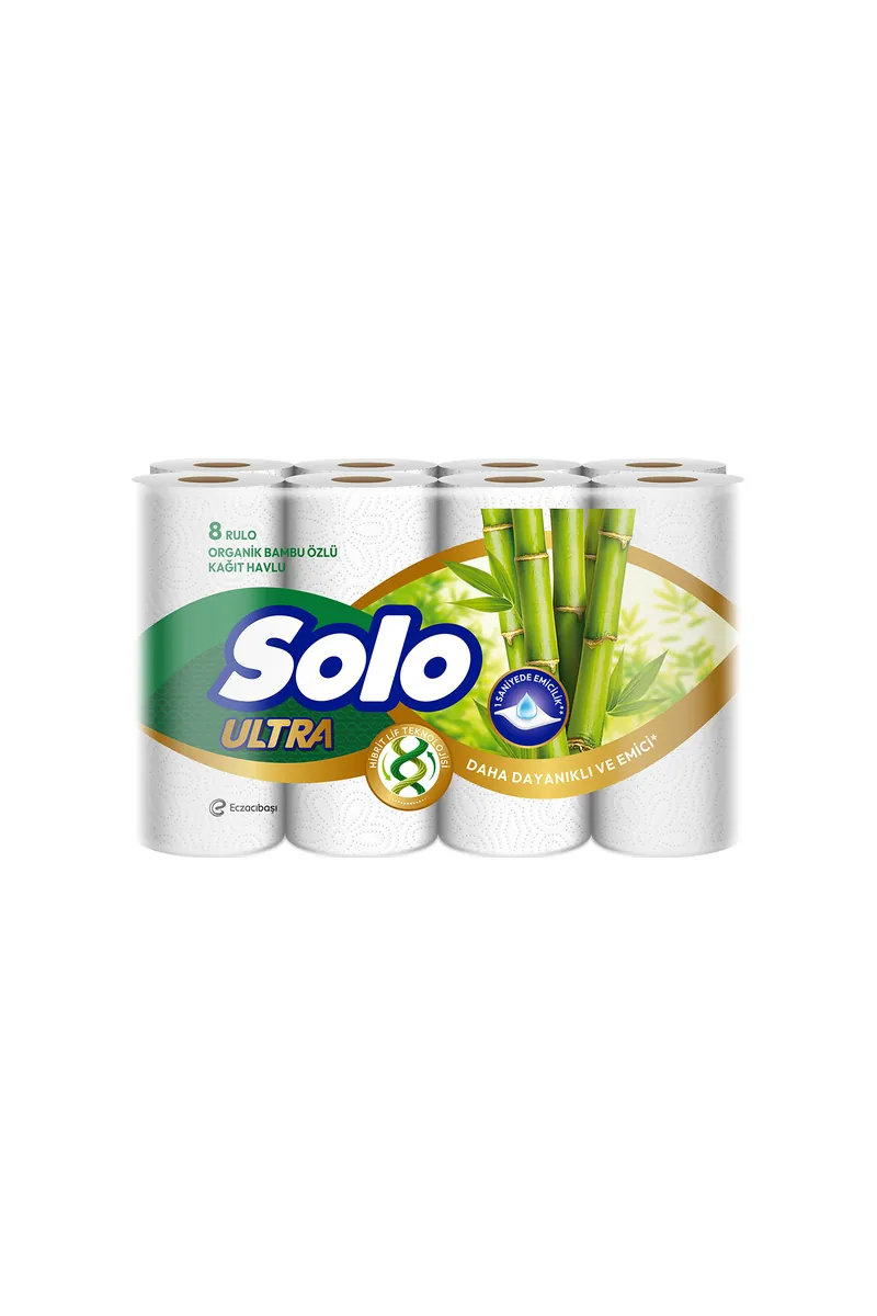 Solo Ultra Organik Bambu Özlü Havlu 8'li