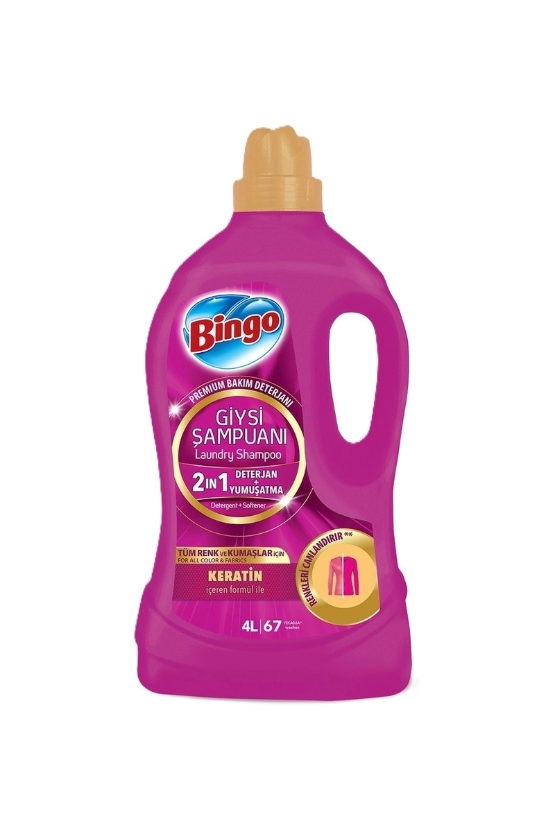 Bingo Sıvı Giysi Şampuanı Canlandırıcı Etki 67 Yıkama 4000 ml