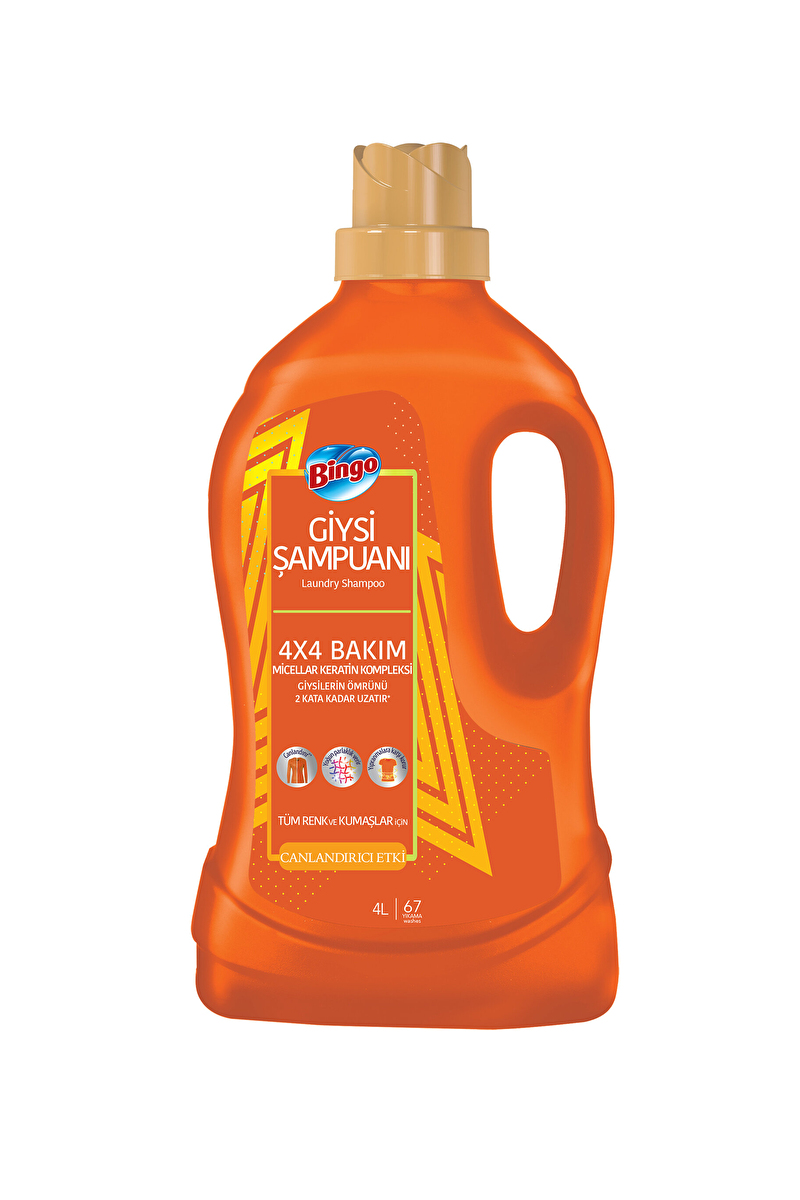 Bingo Sıvı Giysi Şampuanı Canlandırıcı Etki 67 Yıkama 4000 ml