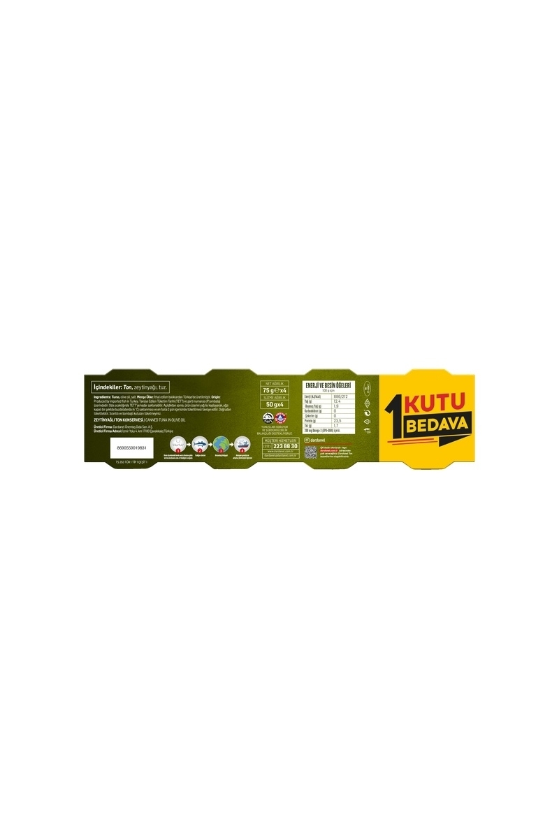Dardanel Ton Zeytinyağlı 4 x75 g