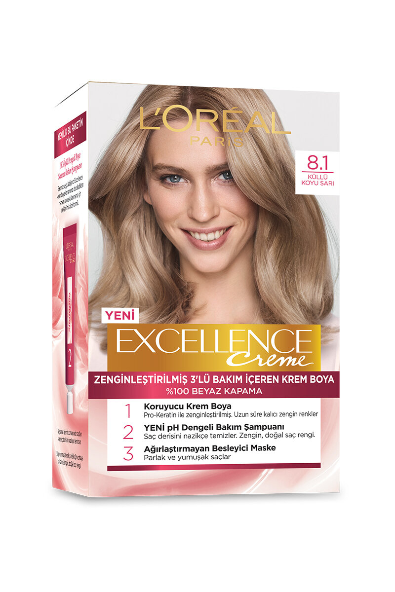 Excellence Saç Boyası 8.1 Koyu Sarı Küllü