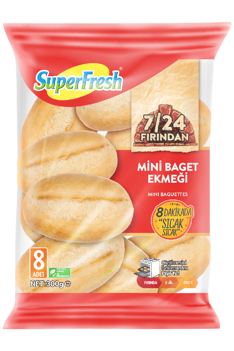 Superfresh Mini Baget Ekmek 8 li 300 G