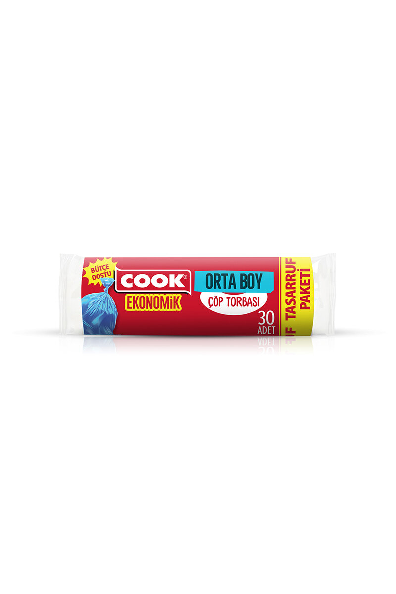 Cook Ekonomik Orta Çöp Torbası Mavi ( 55 Cm x 60 Cm ) 30 Yaprak