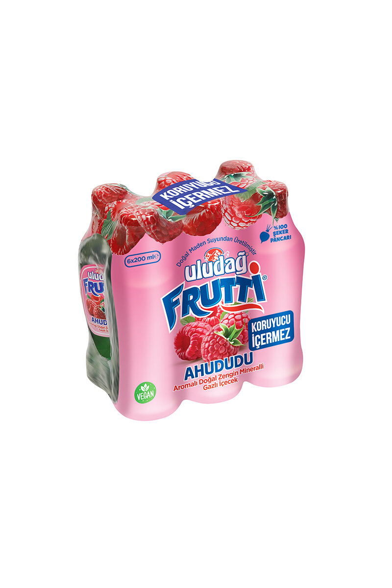 Uludağ Frutti Ahududu Aromalı Maden Suyu 6X200 ml