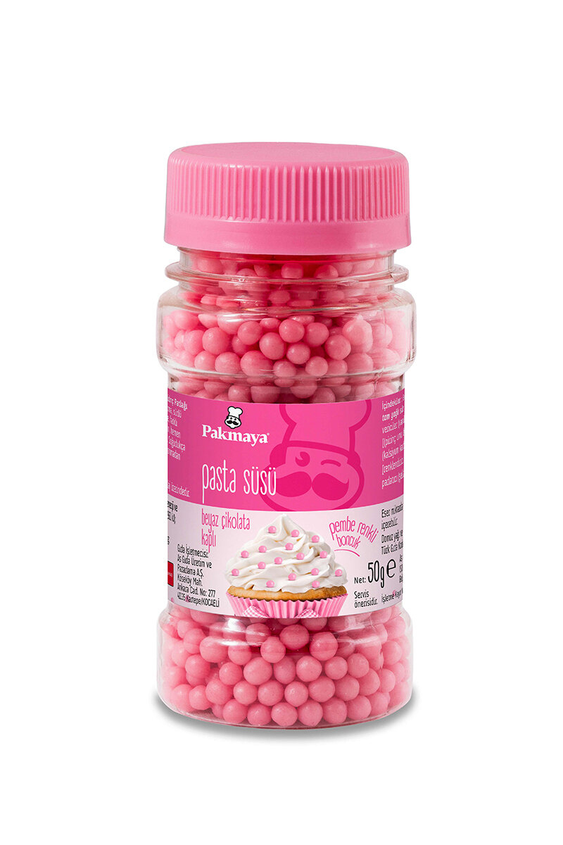 Pakmaya Pasta Süsü Pembe Boncuk 50 g