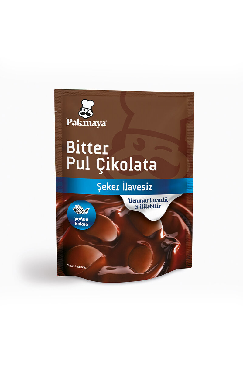 Pakmaya Şeker İlavesiz Bitter Pul Çikolata 70 g