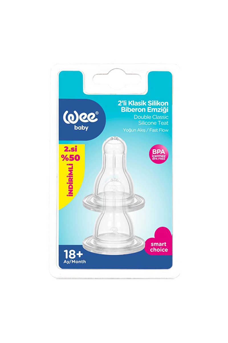 Wee Baby Silikon Biberon Emziği Yoğun Akış 2'li 18+ 378