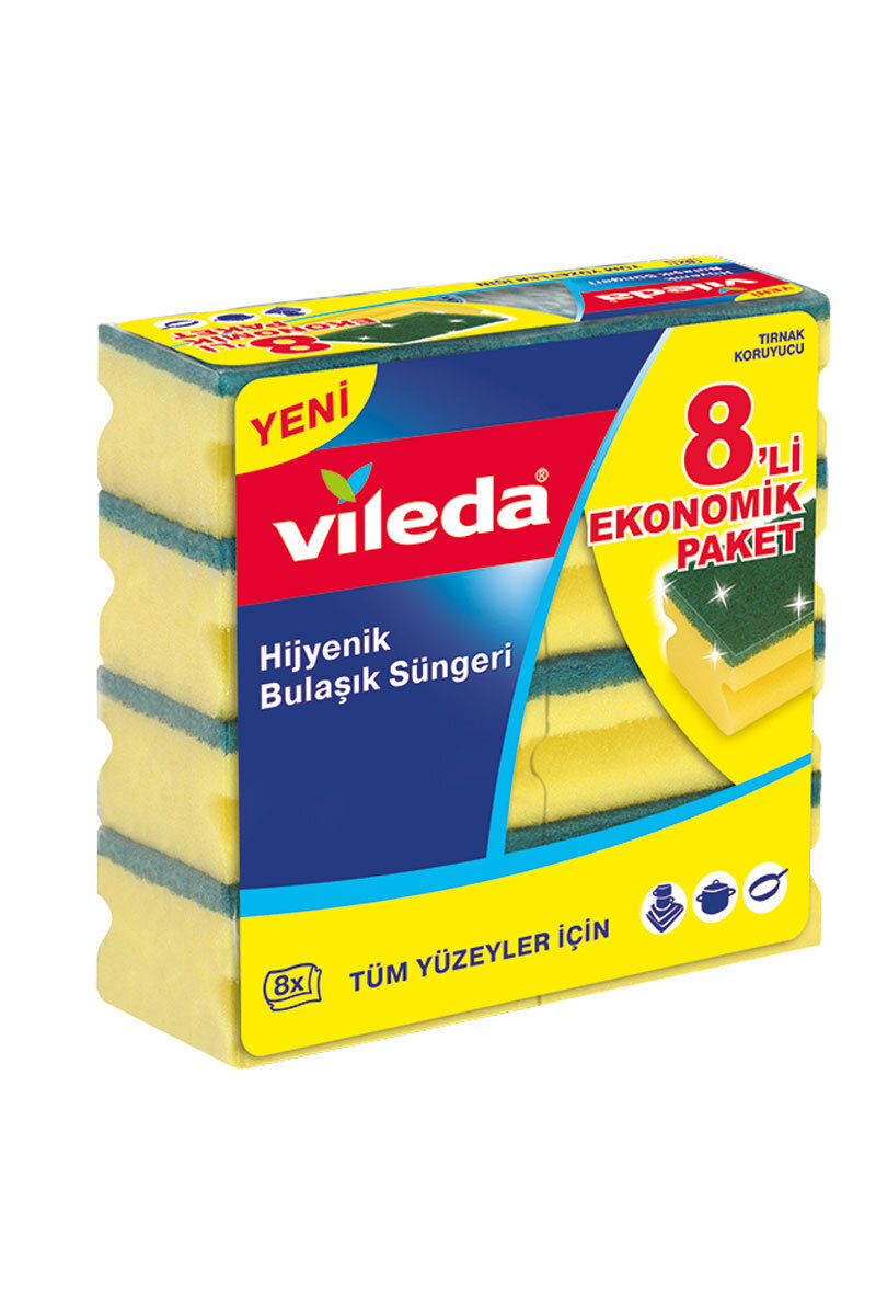 Vileda Sünger 8'li Oluklu Paket
