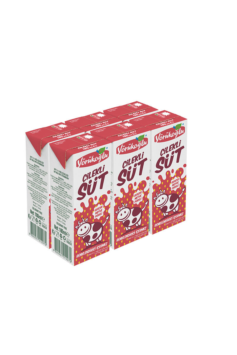 Yörükoğlu Çilekli Süt 6x180 Ml