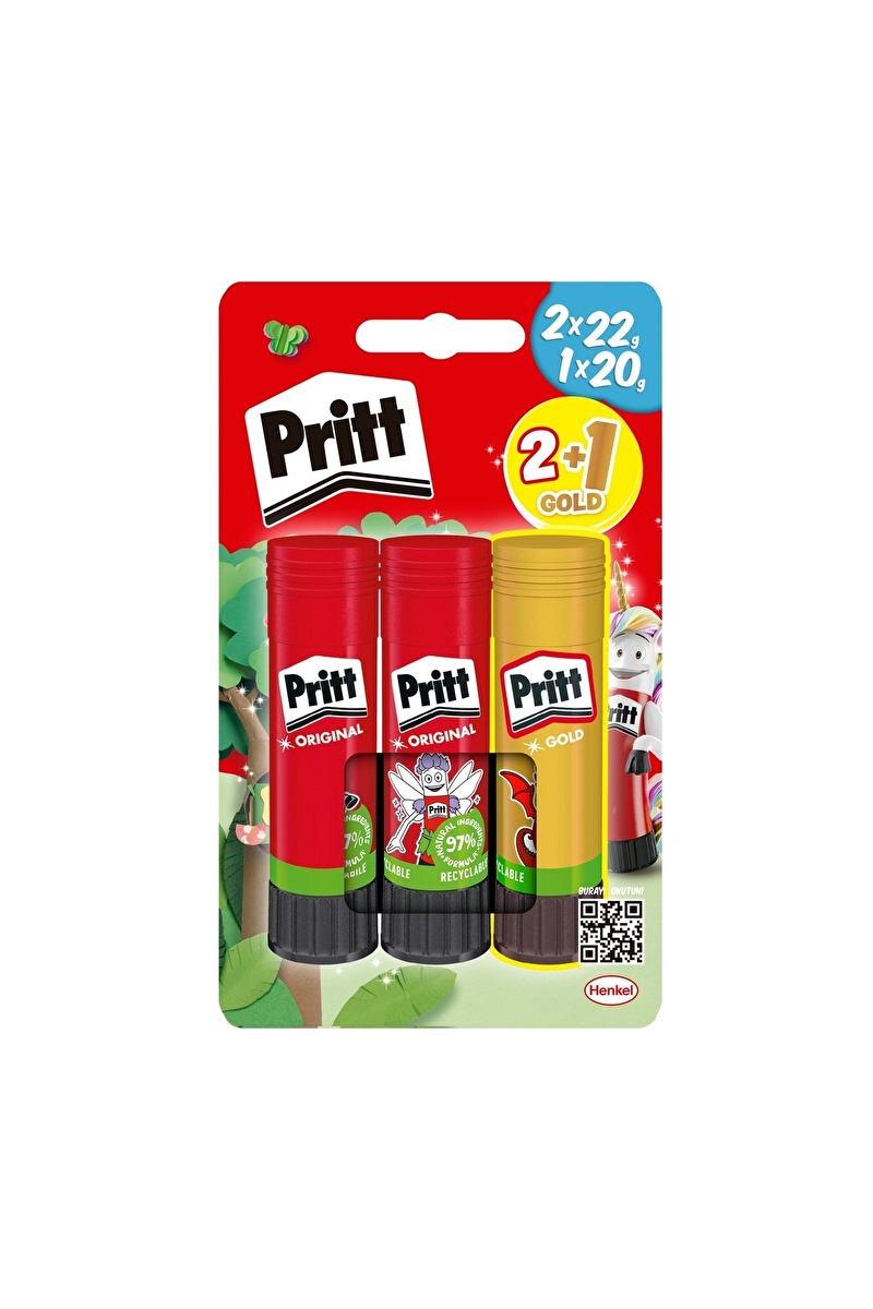 Pritt 2x22 Gr + 1x20 Gr Hediye Yapıştırıcı
