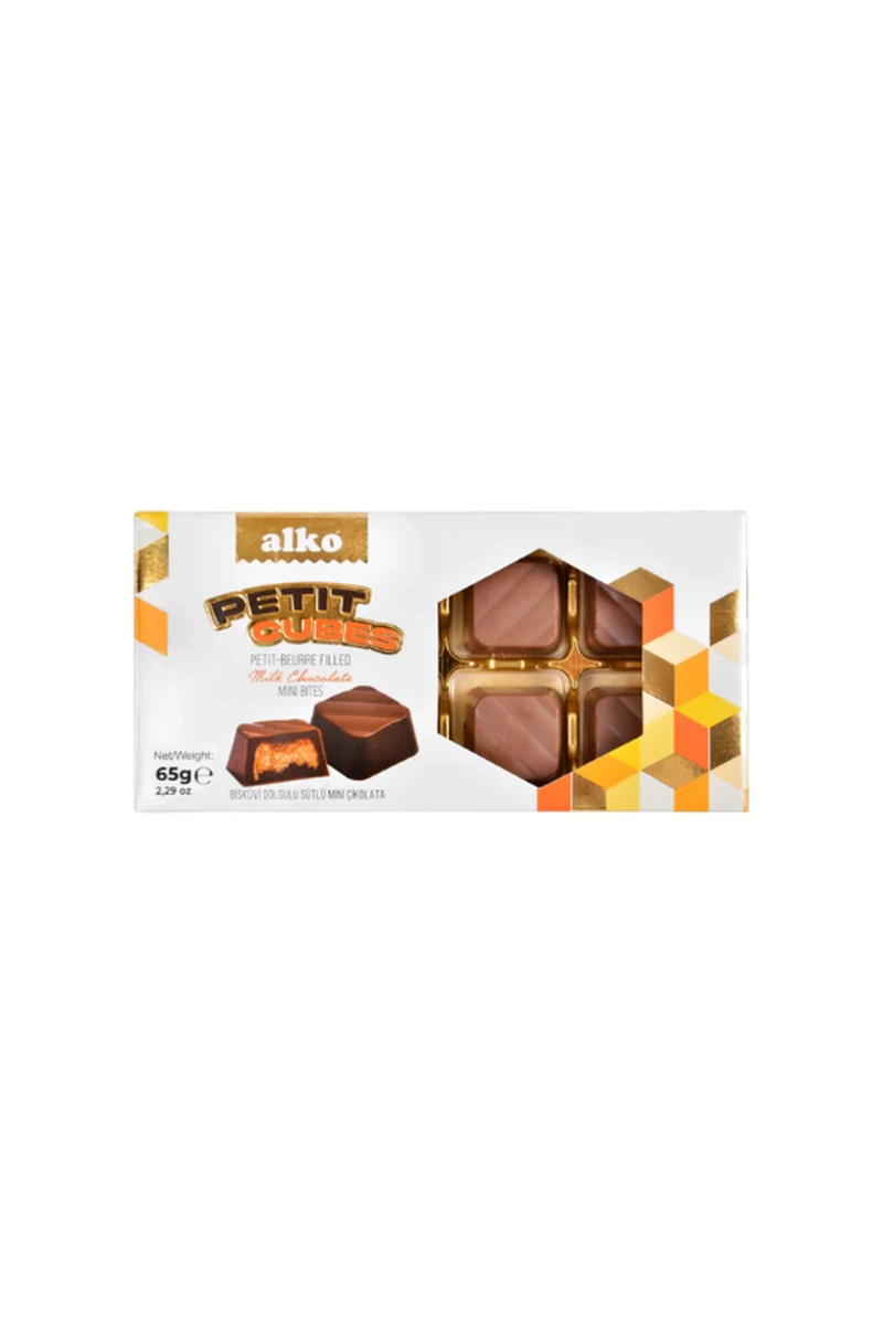 Alko Petit Cubes Bisküvi Dolgulu Çikolata 65 g