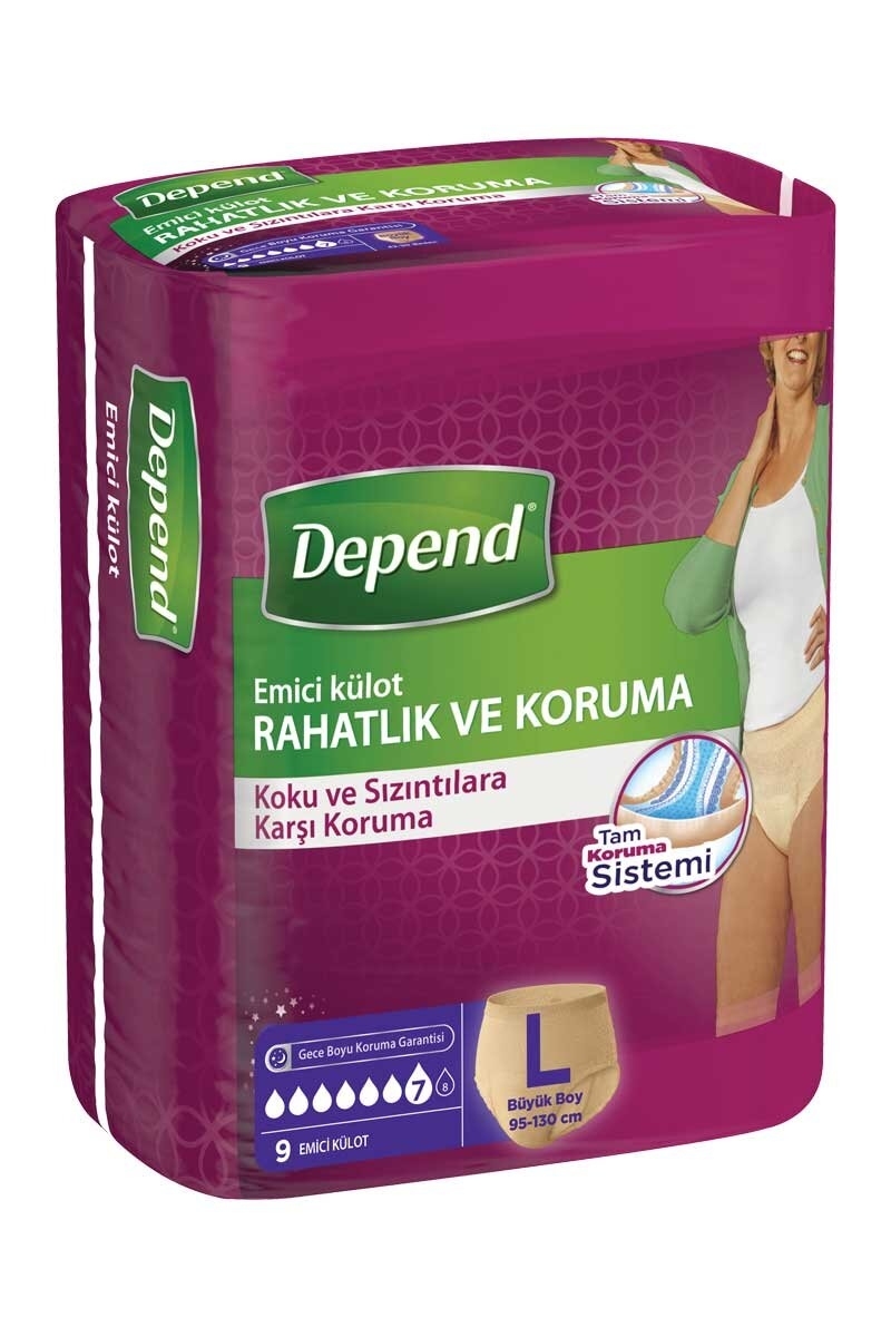 Depend Emici Külot Büyük Boy Kadın 9'lu