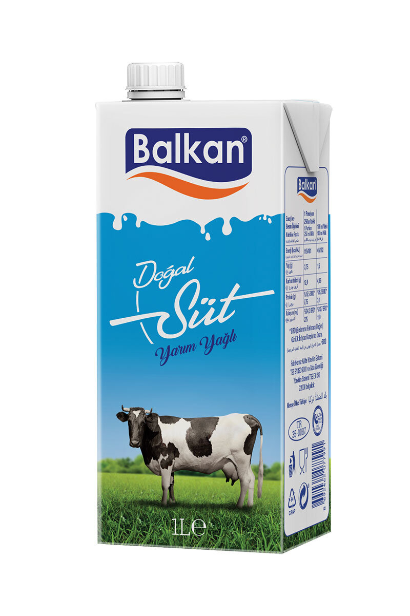Balkan Yarım Yağlı Süt 1 L