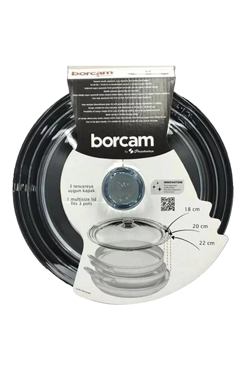 Paşabahçe Borcam Tencere Kapağı 18-20-22 cm
