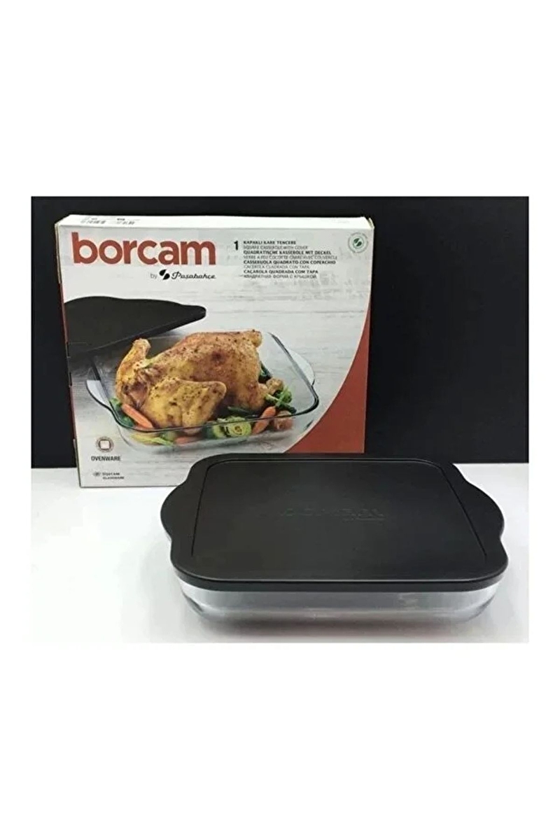 Paşabahçe Borcam Fırın Tepsi Siyah Kapaklı 3200 cc