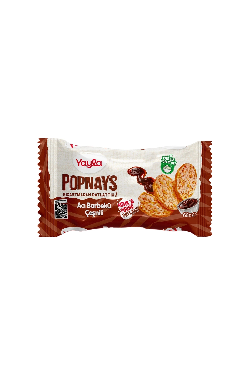 Yayla Popnays Acı Barbekü Çeşnili Mısır Pirinç Patlağı 68 g