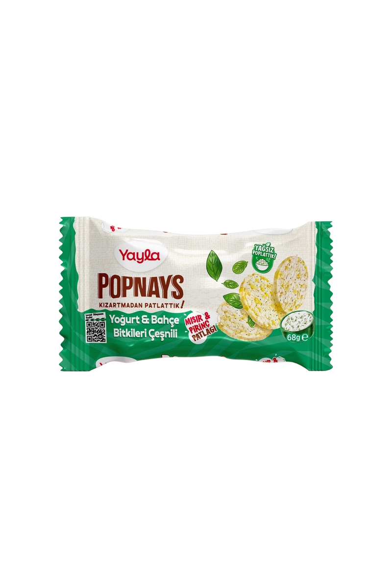 Yayla Popnays Yoğurt & Bahçe Bitkileri Çeşnili Mısır ve Pirinç Patlağı 68 g