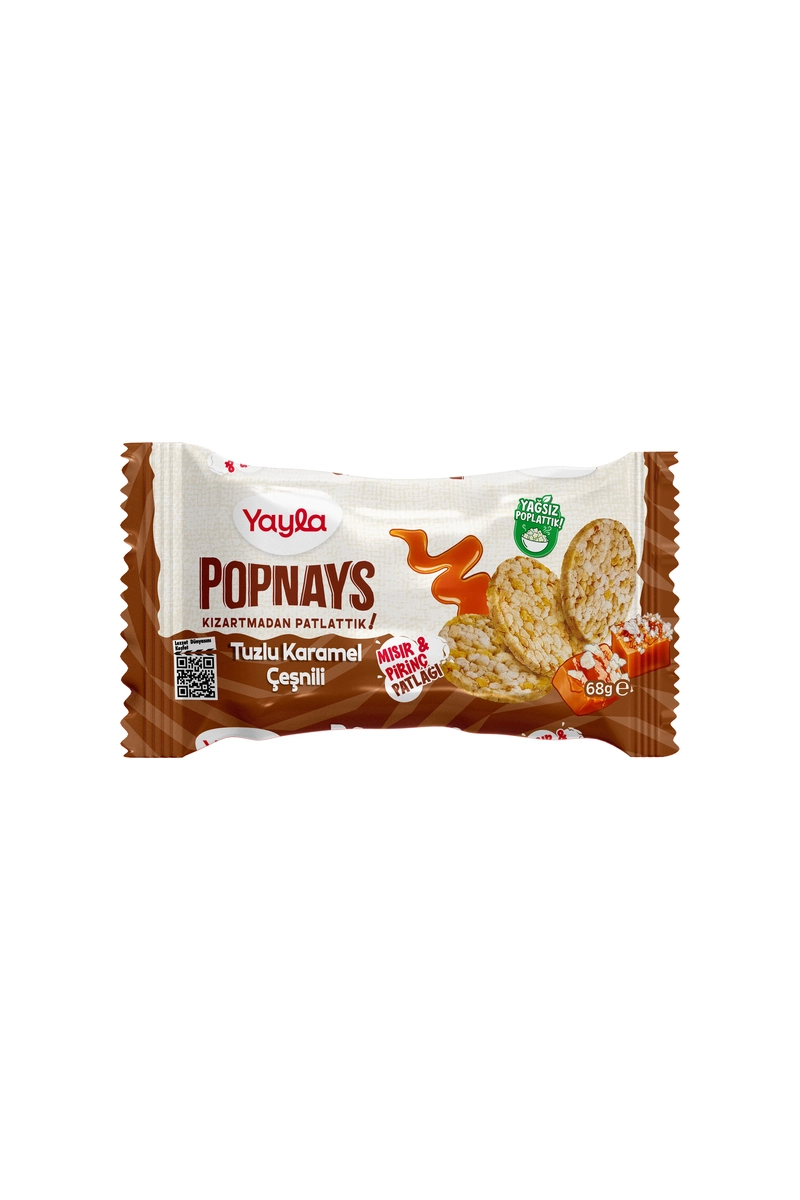 Yayla Popnays Tuzlu Karamel Çeşnili Mısır Pirinç Patlağı 68 g