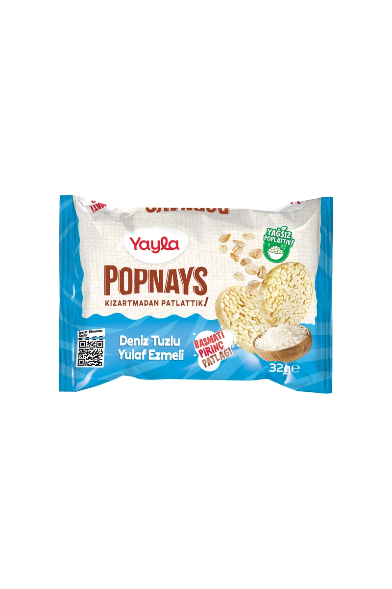Yayla Popnays Deniz Tuzlu Yulaf Ezmeli Basmati Pirinç Patlağı 32 g