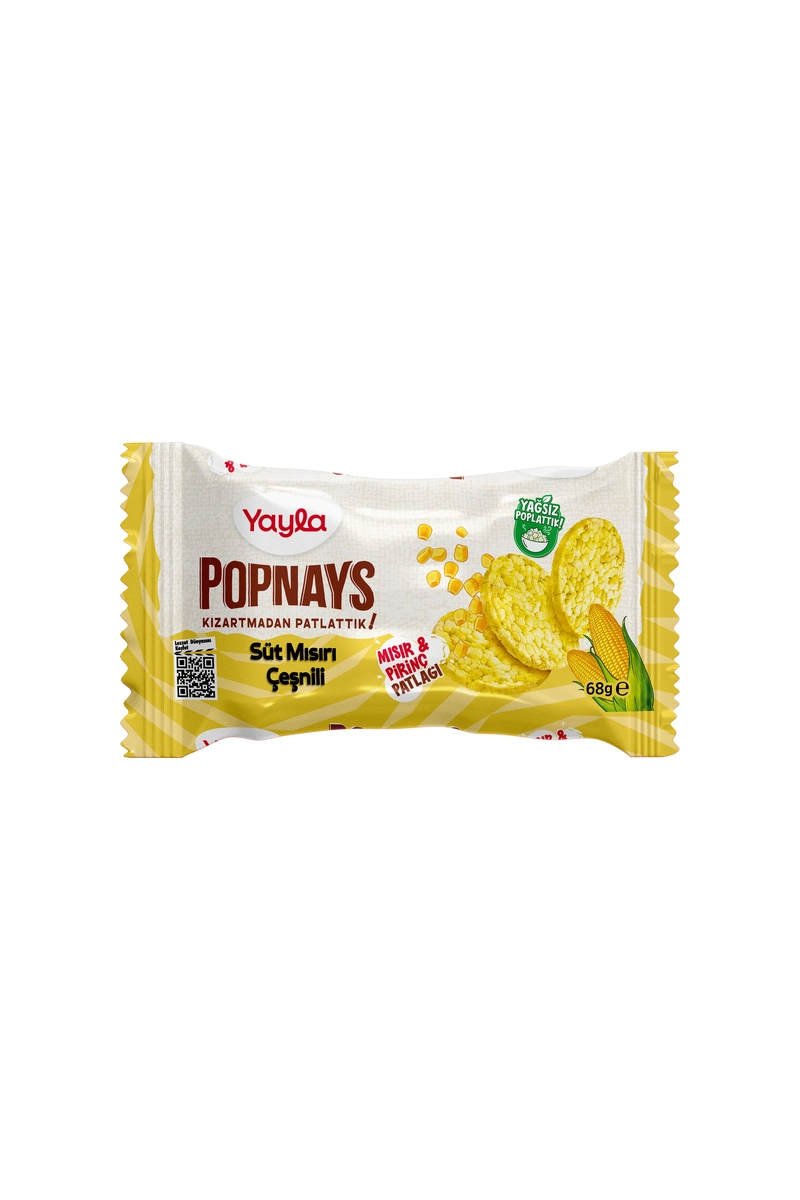 Yayla Popnays Süt Mısır Çeşnili Mısır ve Pirinç Patlağı 68 g