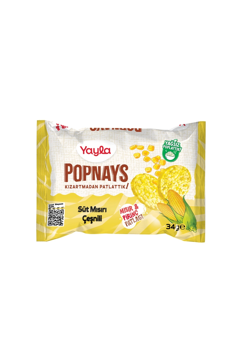 Yayla Popnays Süt Mısır Çeşnili Mısır ve Pirinç Patlağı 34 g