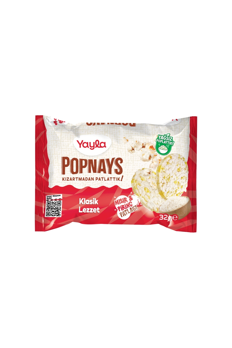Yayla Popnays Klasik Lezzet Mısır ve Pirinç Patlağı 32 g
