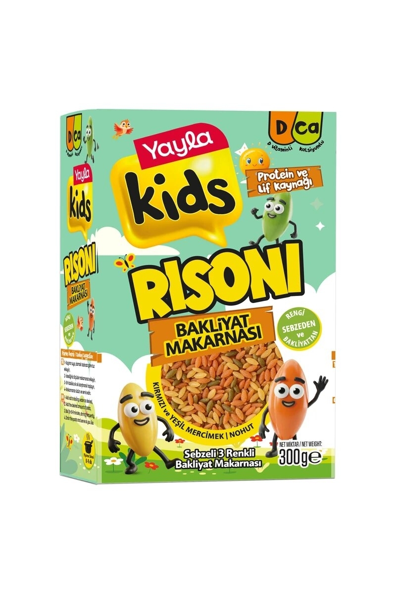 Yayla Kids Sebzeli 3 Renkli Risoni Bakliyat Makarnası 300 g
