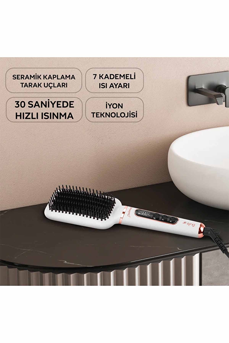 King Dolendo Kss1202 Saç Düzleştirici Fırça