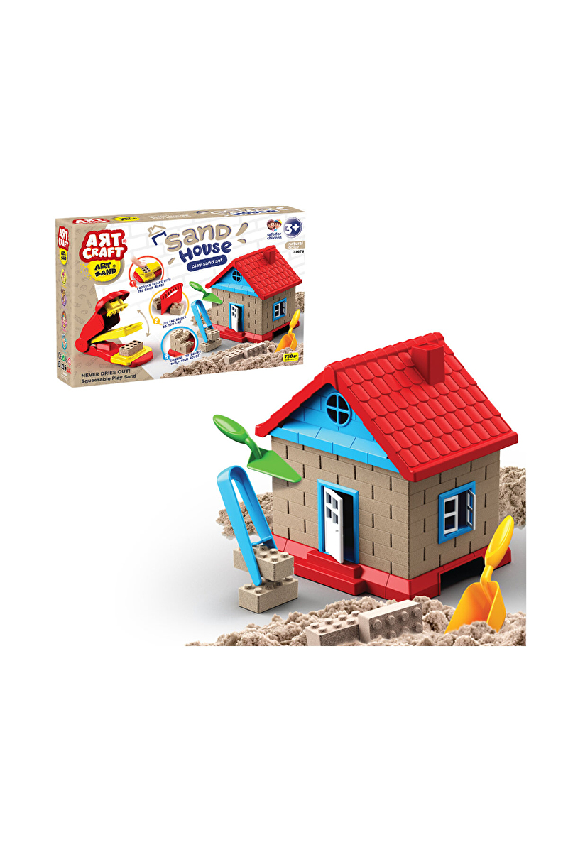 DedeArt Craft Inşaat Kinetik Kum Ev Seti 750 Gr.