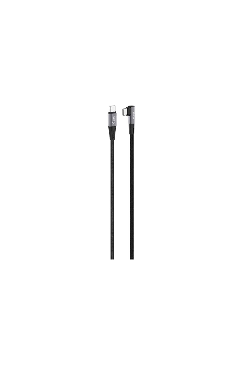 ttec 2DK63S AlumiCable USB-C USB-C 60W PD/QC 90° L Tasarımlı Gamer Oyuncu 150cm Hızlı Şarj/Data Kablosu-Siyah