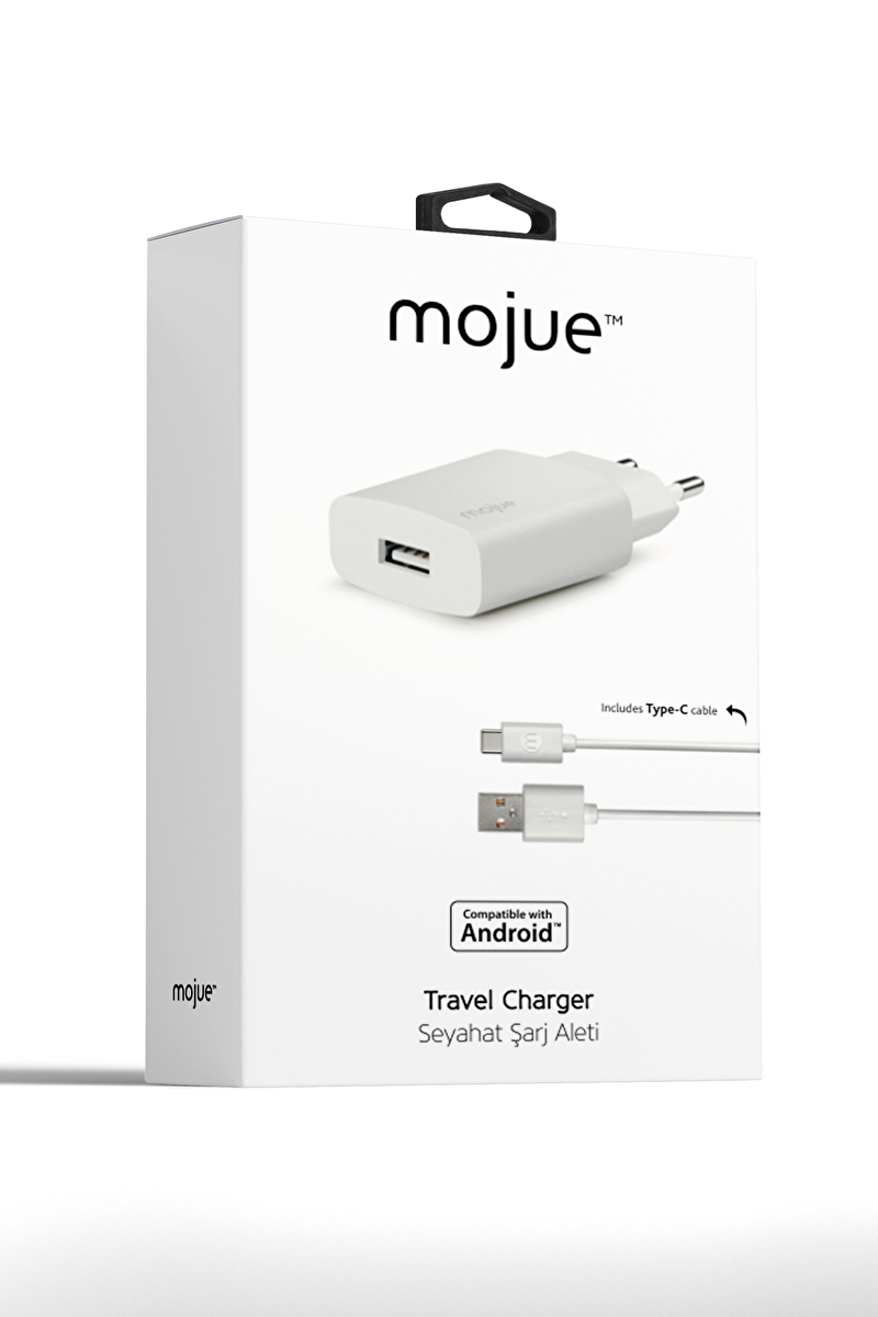 Mojue MS10 Seyahat Şarj Aleti 1.5A + Type-C Kablolu Beyaz