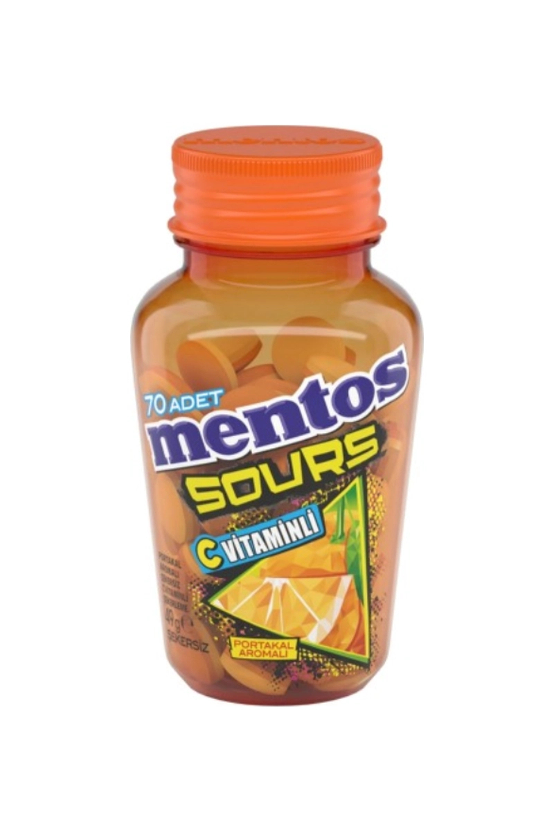 Mentos Sour Mint Portakal 49 g