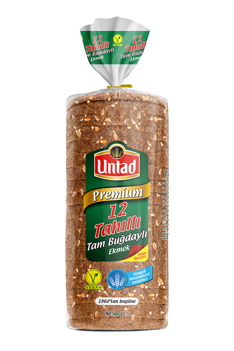 Untad Premium Ekmek 12 Tahıllı 480 G