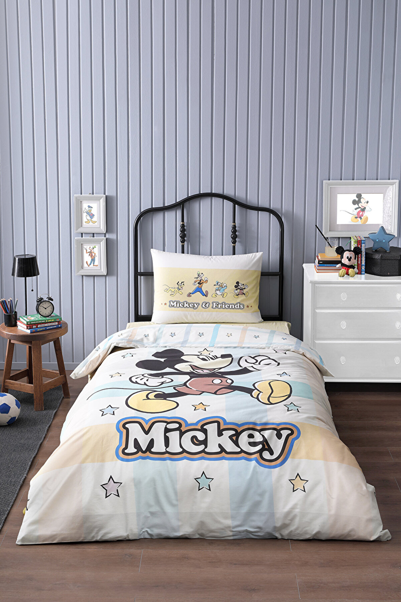 Özdilek Mickey Mouse Star Tek Kişilik Disney Lisanslı Lastikli Çarşaf Çocuk Nevresim Takımı