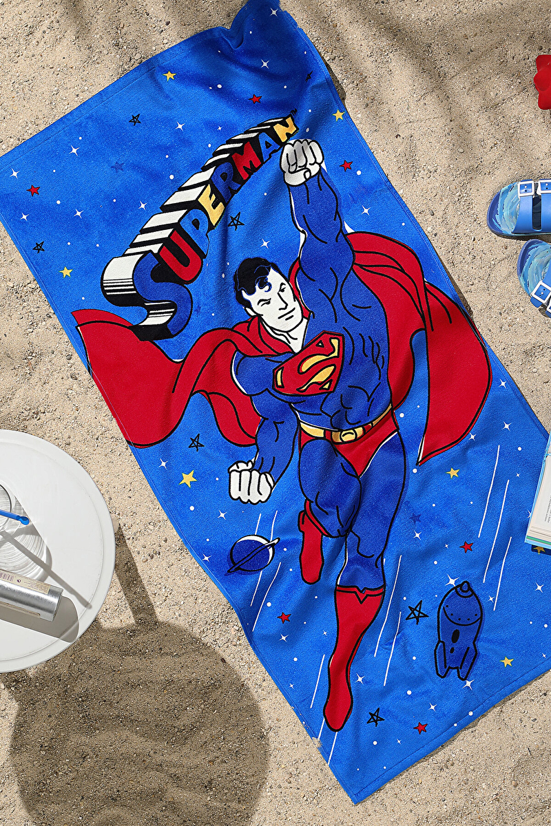 Özdilek Superman Star Lisanslı Kadife Plaj Havlusu 60x120 cm