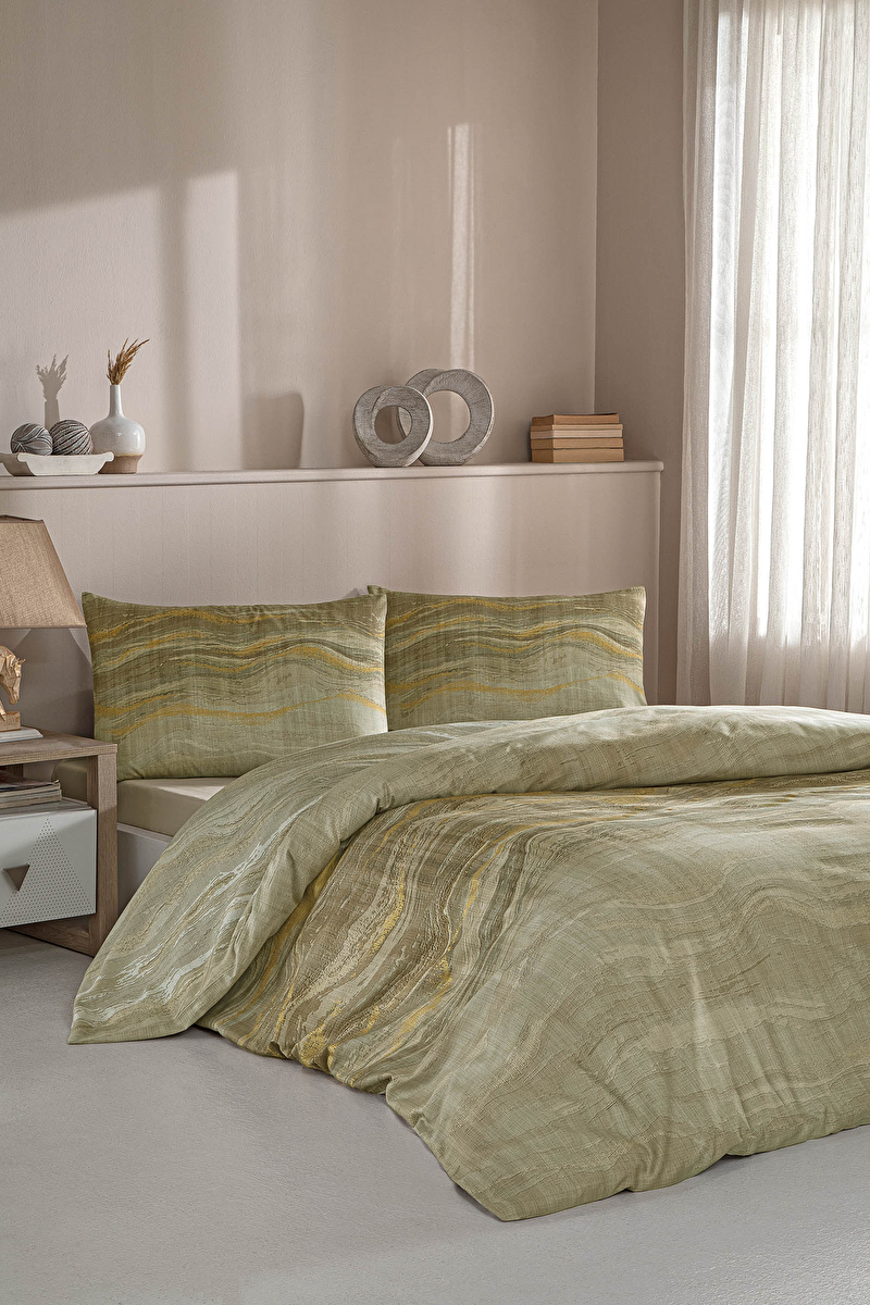Özdilek Marble Effect Softline Çift Kişilik Saten Nevresim Takımı