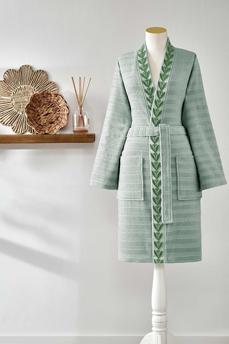 Özdilek Bergamot Nakışlı Kimono Bornoz
