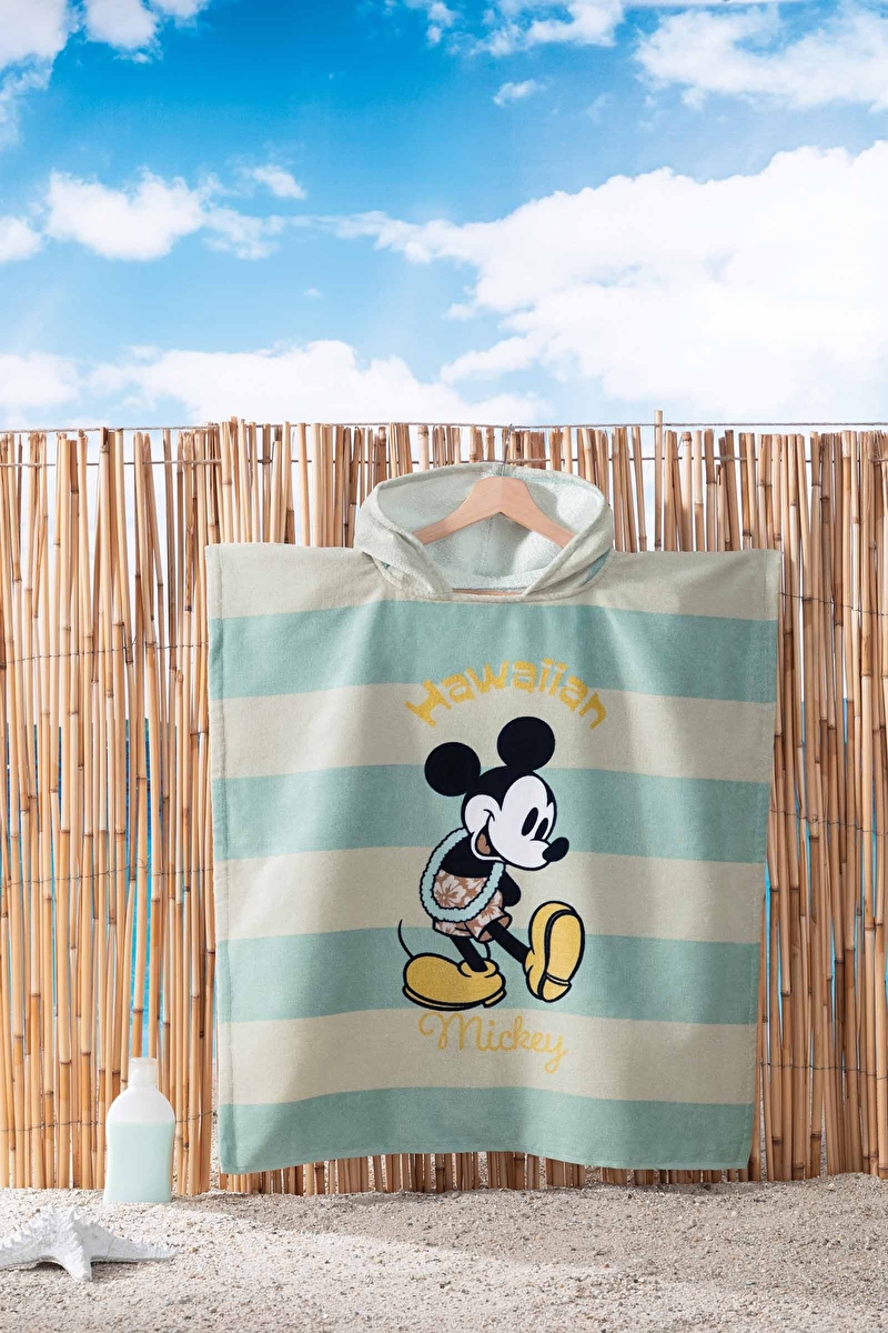 Özdilek Mickey Mouse Hawaii Disney Lisanslı Kadife Çocuk Panço 4/9 Yaş