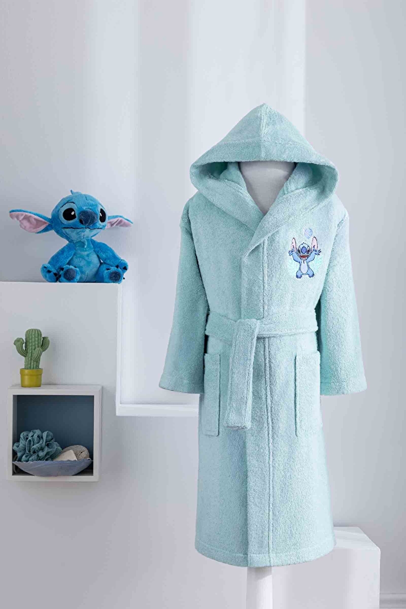 Özdilek Stitch Disney Lisanslı Çocuk Bornoz 5/6 Yaş