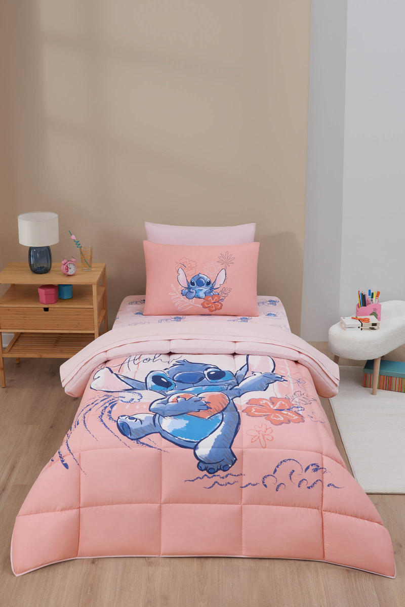 Özdilek Stitch Aloha Tek Kişilik Disney Lisanslı Lastikli Çarşaf Çocuk Uyku Seti
