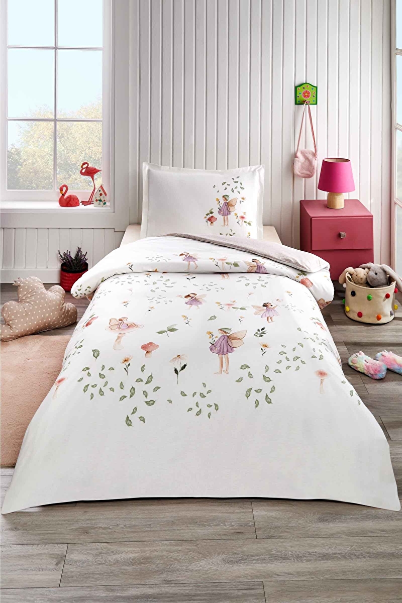Özdilek Fairy Blossom Tek Kişilik Lastikli Çarşaf Nevresim Takımı