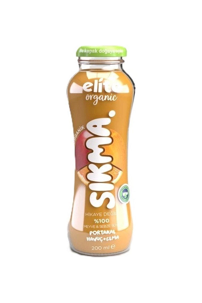 Elite Organik Elma Portakal Havuç Suyu 200 ml