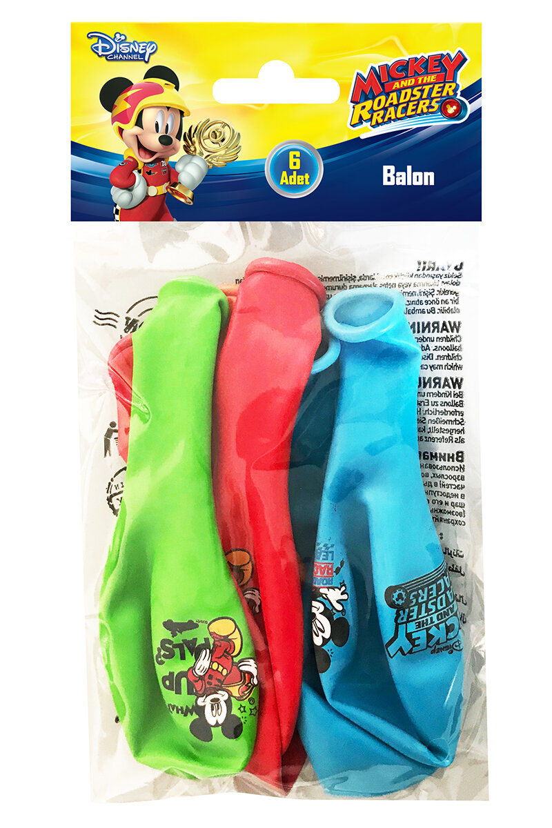 Mıckey Poşet İçi 6'Lı Balon (4 Renk Baskılı)