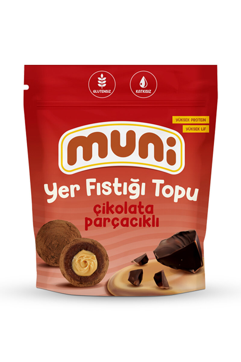 Muni Çikolata Parçacıklı Yer Fıstığı Topu 80 g