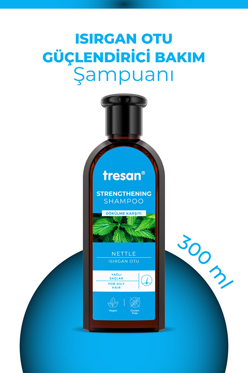 Tresan Şampuan 300 ml Dökülme Karşıtı Isırgan Otu Güçlendirici - Yağlı Saçlar İçin