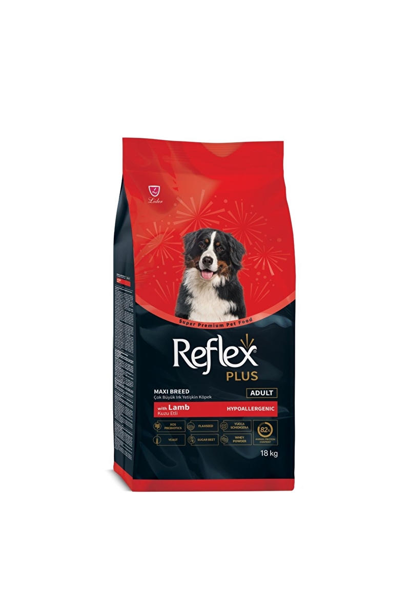Reflex Plus Büyük Irk Kuzulu ve Pirinçli Yetişkin Köpek Maması 18 kg