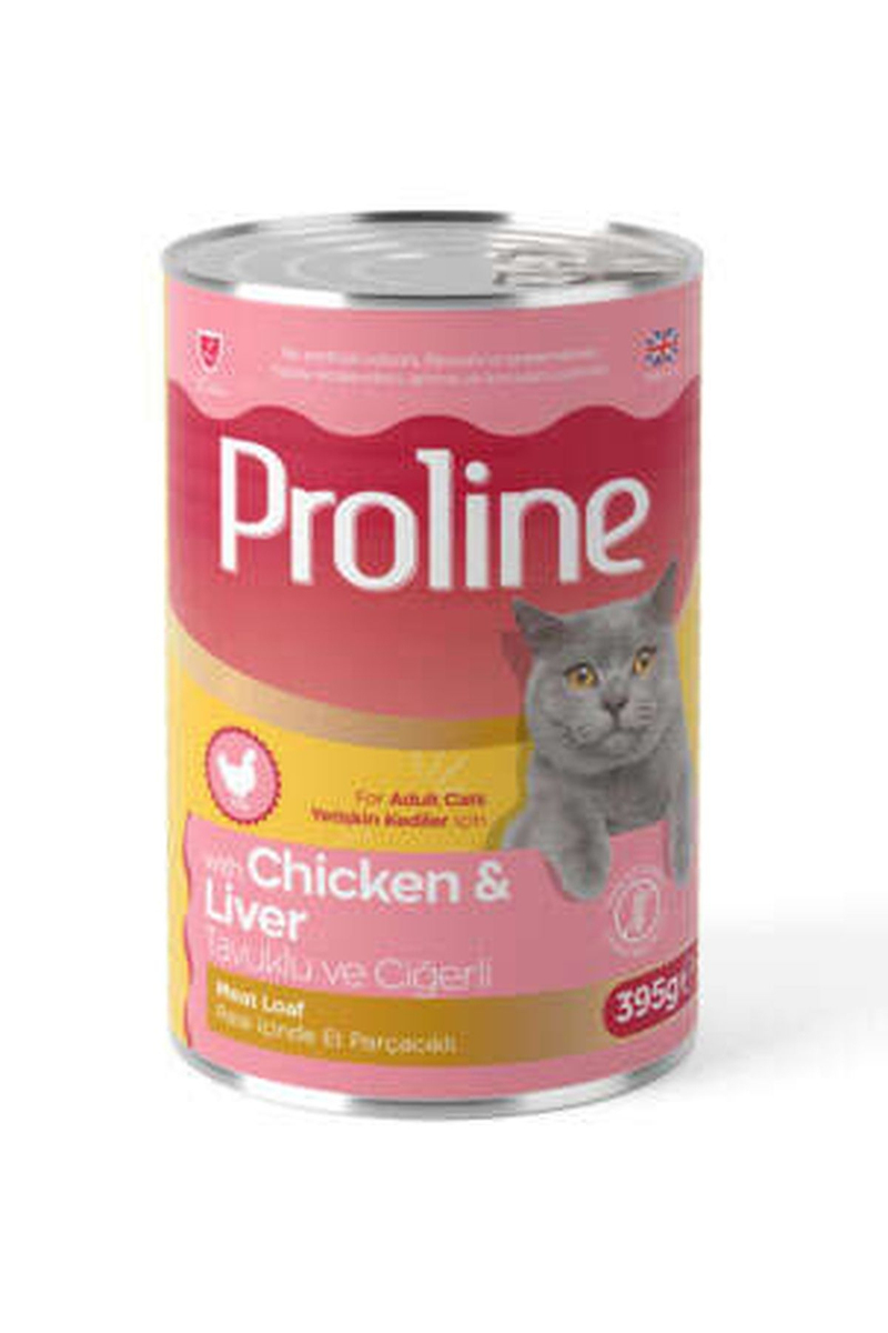 Proline Tavuk Etli ve Ciğerli Pate Et Parçalı Kedi Konservesi 395 g